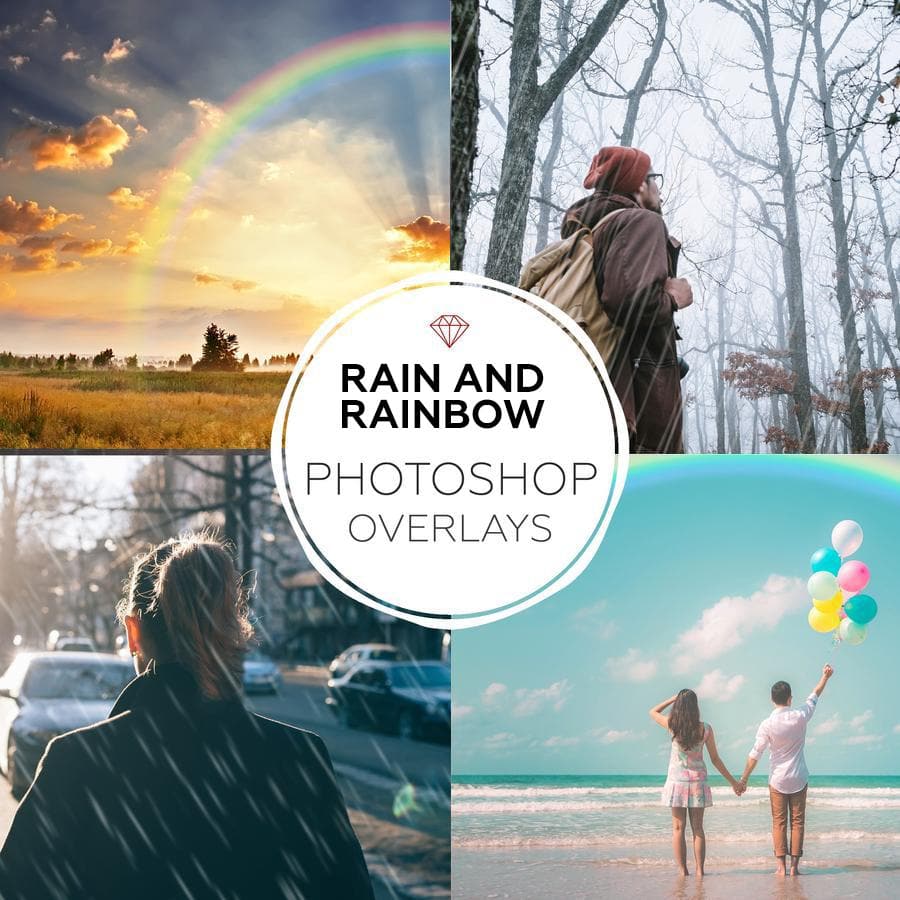 Rain and Rainbow Overlays