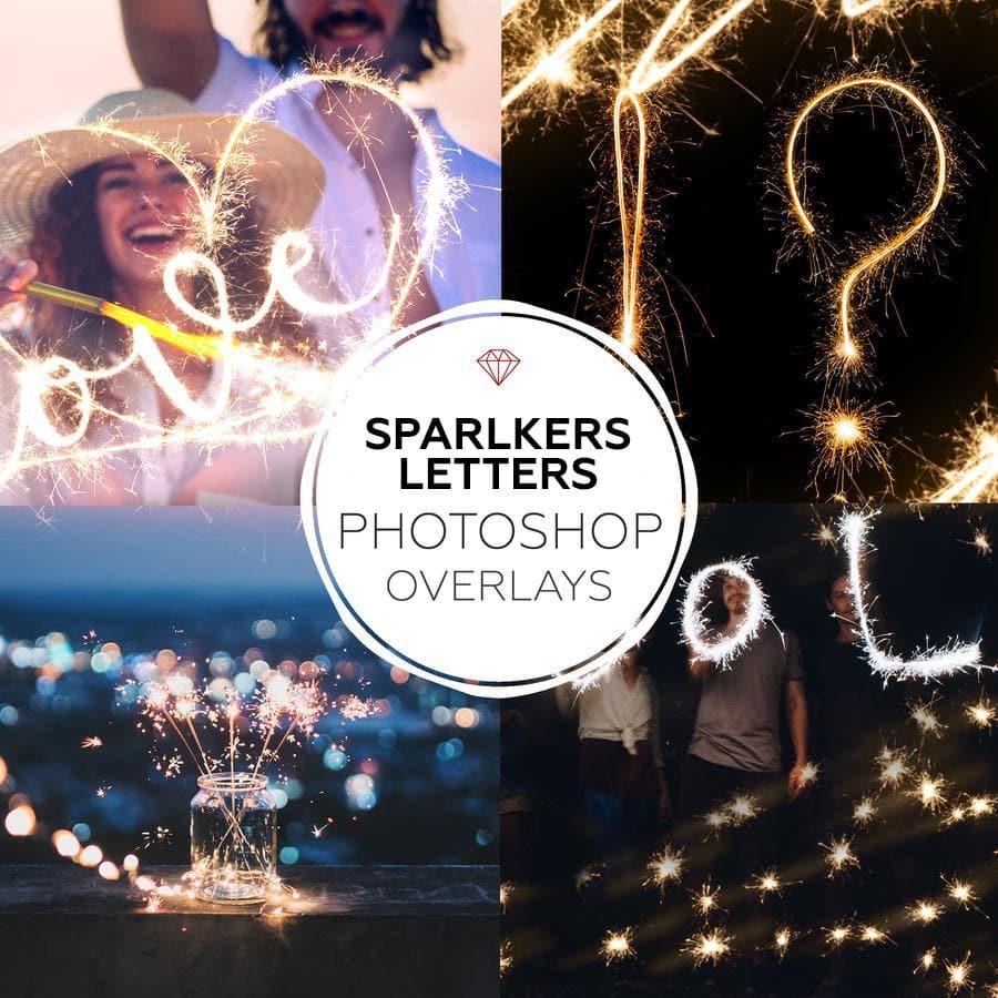 Sparlkers Letters Overlays
